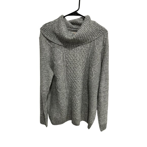 Faded Glory Gray Cable Knit Cowl Neck Sweater Sz XXL - Picture 1 of 9
